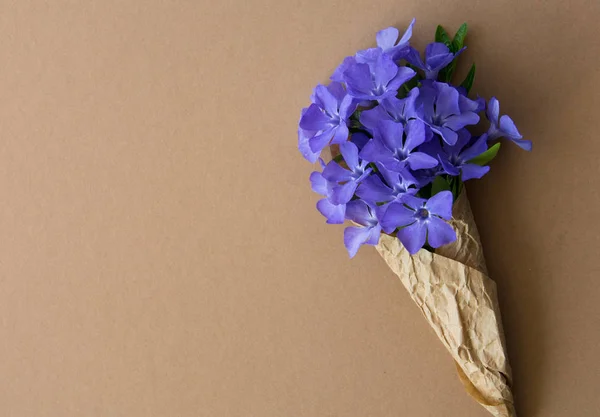 Vinca - bouquet de fleurs. espace pour le texte. Date romantique, invitation, concept de vœu doux — Photo