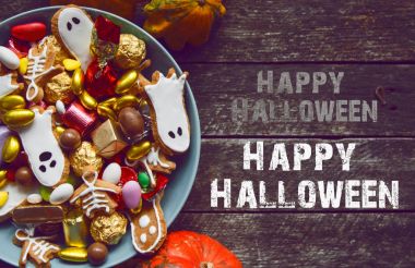 Ya parani ya canini - Halloween Jack o fener şeker kase 