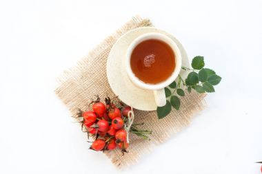 Şifalı bitkiler ve otlar kompozisyon yığın-in köpek grup şube Rosa canina beyaz gül.