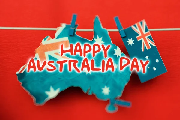 Happy Australia Day Message Salutation Écrite — Photo