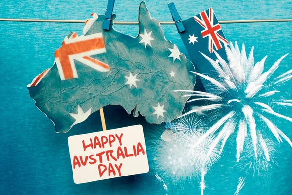 Célébrez Fête Australie Janvier Avec Message Happy Australia Day Saluant — Photo