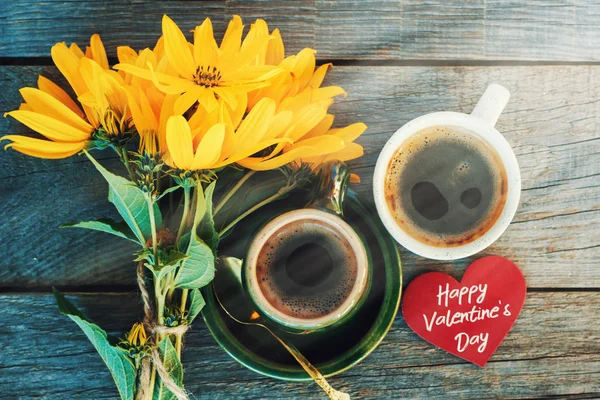 Feliz Cartão Dia Dos Namorados Biscoitos Com Forma Coração Fundo — Fotografia de Stock