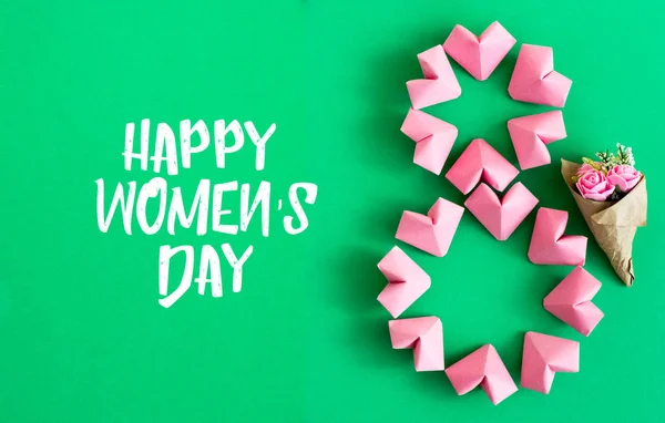 Feliz Dia Internacional Das Mulheres Comemorar Dia Março Parabéns Card — Fotografia de Stock