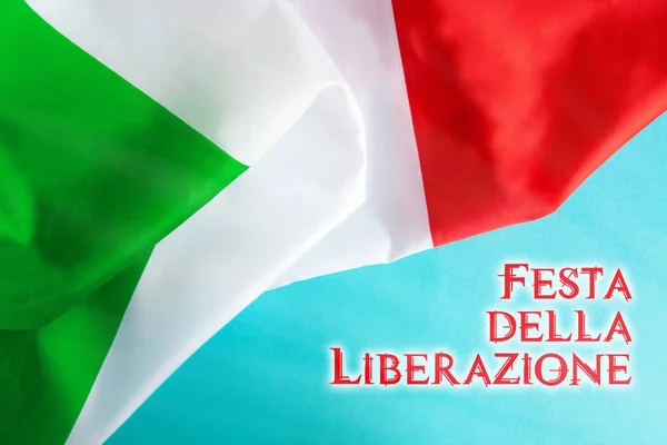 Abril Día Liberación Texto Italiano Bandera Italia — Foto de Stock