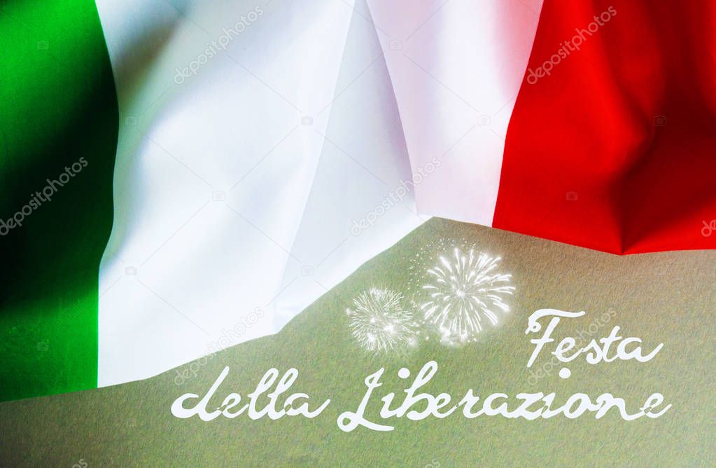 April 25 Liberation Day Text in italian card 