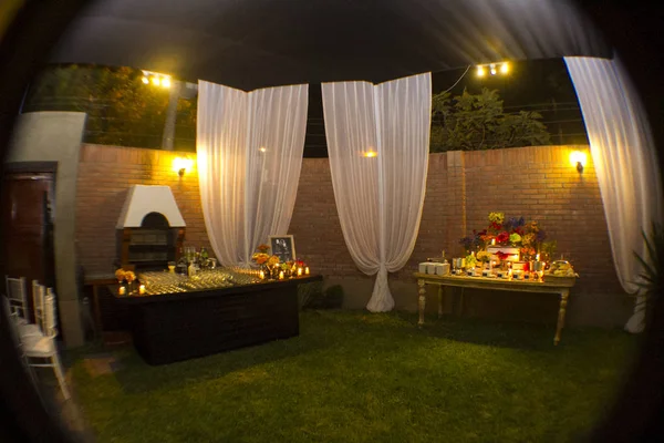 Mesa de boda y comida — Foto de Stock