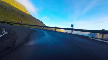 Faroe Adaları Kuzey Atlantik'te yol işkembe 