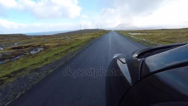 Road pensen op de Faeröer in de Noord-Atlantische Oceaan — Stockvideo