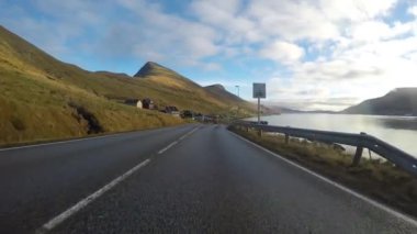 Faroe Adaları Kuzey Atlantik'te yol işkembe