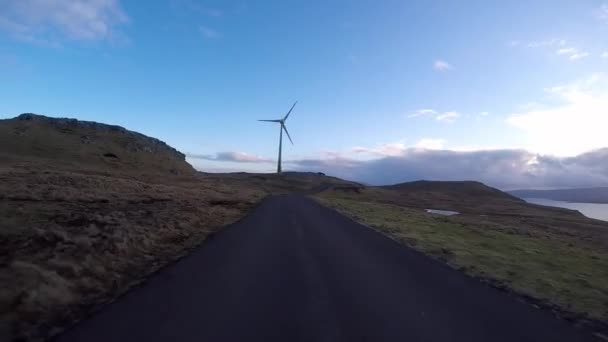Flaki drogi na Wyspach Owczych, na północnym Atlantyku — Wideo stockowe