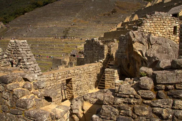 La ciudad inca de machu picchu en perú — Foto de Stock