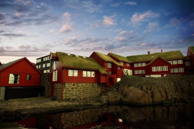 The capital city of Torshavn in the Faroe Islands  clipart