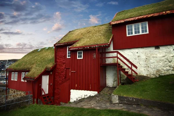 A tőke város Tórshavn Feröer-szigeteki — Stock Fotó