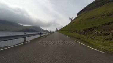 Faroe Adaları Kuzey Atlantik'te yol işkembe 