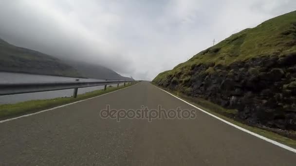 Road tripe in the Faroe Islands in the north Atlantic — Stock Video