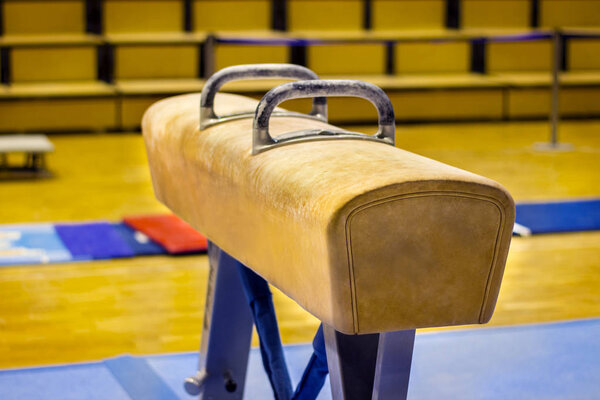 Gymnastic equipment in a gym 