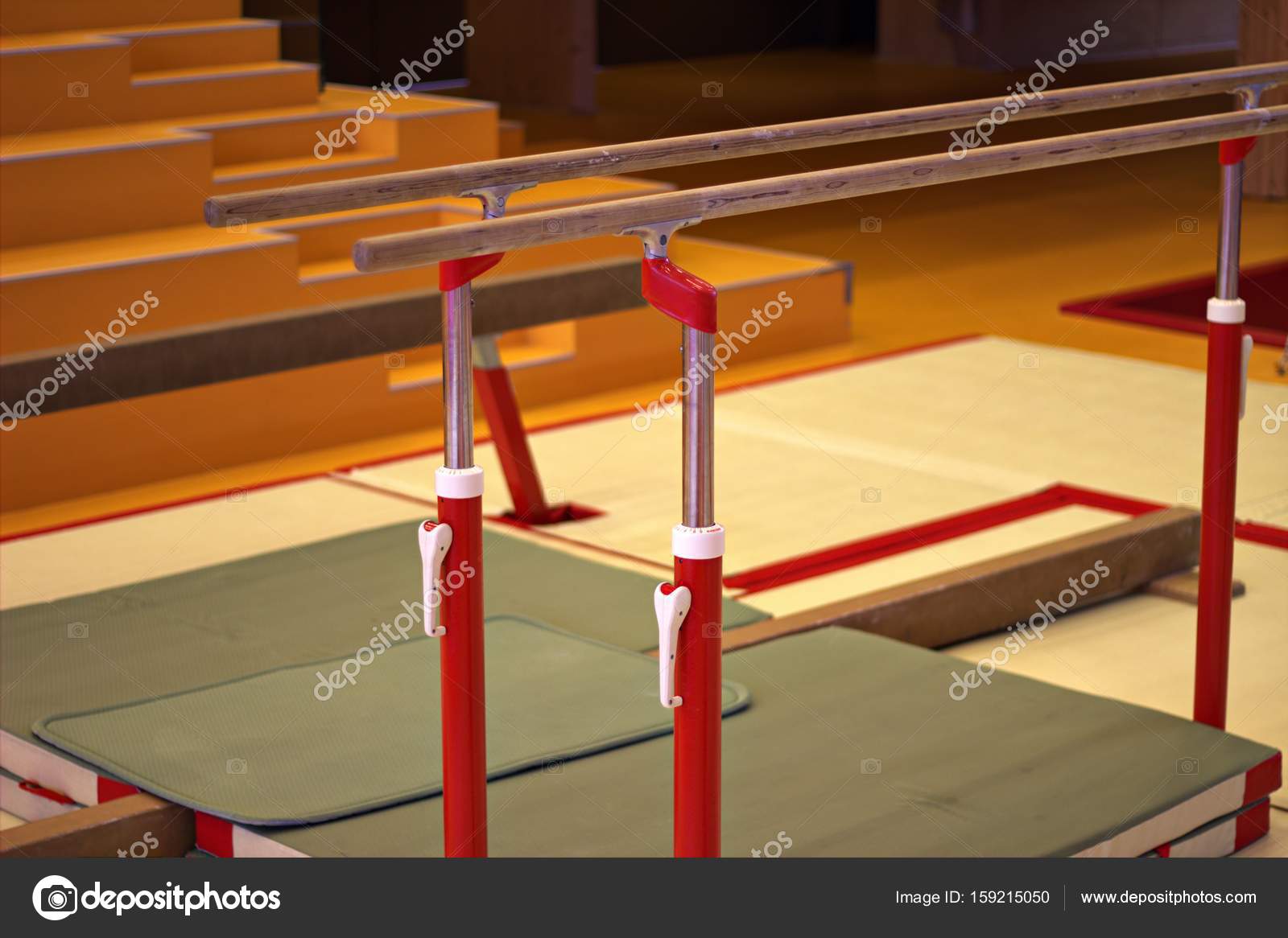 Gymnastic equipment in a gymnastic center Stock Photo by 159215050