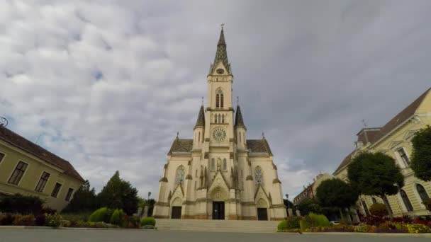 Een oude stad in Hongarije — Stockvideo