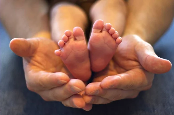 Baby fötter och händer — Stockfoto