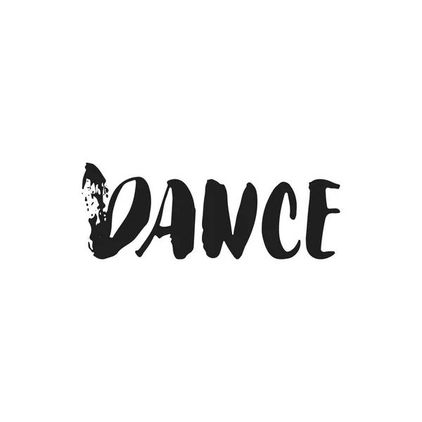 Dança - mão desenhada dança lettering citação isolada no fundo branco. Inscrição de tinta de escova divertida para sobreposições de fotos, cartão de saudação ou impressão de camiseta, design de cartaz . — Vetor de Stock