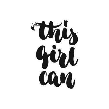 Bu kız can - beyaz arka plan üzerinde izole feminizm ifadede yazı elle çizilmiş. Eğlenceli fırça mürekkep yazıt fotoğraf bindirmeleri, tebrik kartı veya baskı, poster tasarımı.