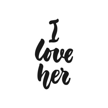 Sevdim - beyaz arka plan üzerinde izole ifade yazı elle çizilmiş. Eğlenceli fırça mürekkep yazıt fotoğraf bindirmeleri, tebrik kartı veya baskı, poster tasarımı.