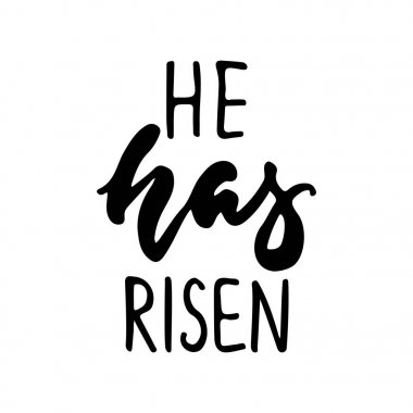 O risen - beyaz arka plan üzerinde izole elle çizilmiş yazı hat ifade. Eğlenceli fırça mürekkep vektör çizim afiş, tebrik kartı, poster tasarımı, fotoğraf bindirmeleri için.