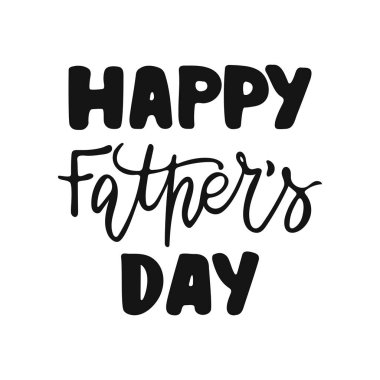 Mutlu Babalar günü - beyaz arka plan üzerinde izole ifade yazı elle çizilmiş. Eğlenceli fırça mürekkep vektör çizim afiş, tebrik kartı, afiş tasarımı için.