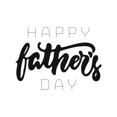 Mutlu Babalar günü - beyaz arka plan üzerinde izole ifade yazı elle çizilmiş. Eğlenceli fırça mürekkep vektör çizim afiş, tebrik kartı, afiş tasarımı için.