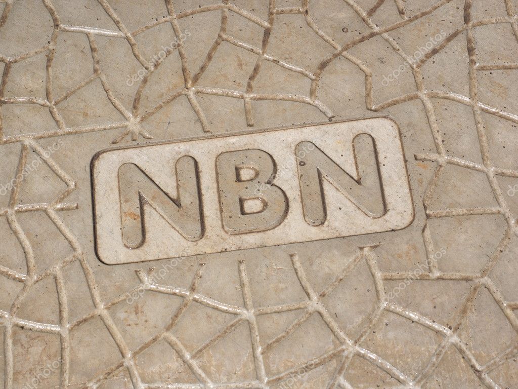 Melbourne, Australia - October 22, 2016: NBN wording on a new roadside pit of the Australian National Broadband Network hybrid coaxial fiber network augmentation.