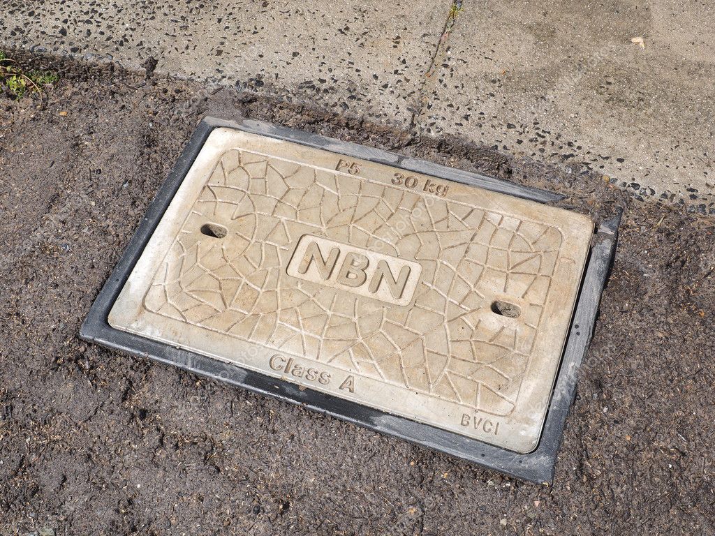 Melbourne, Australia - October 22, 2016: New roadside pit of the Australian National Broadband Network hybrid coaxial fiber network augmentation.