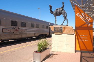 Alice Springs terminalinde Ghan demiryolu