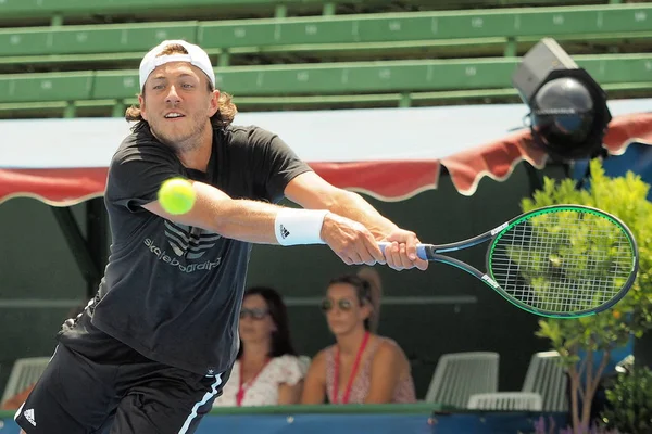 Melbourne Australia Enero 2018 Tenista Lucas Pouille Prepara Para Abierto — Foto de Stock