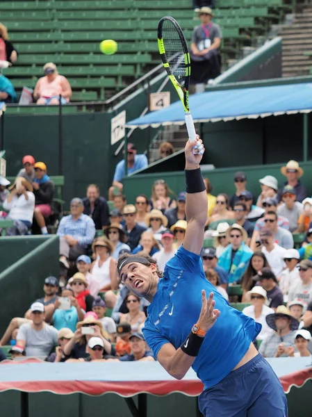 Melbourne Australia January 2018 Tennis Player Rafael Nadal Preparing Australian — Stock Photo, Image