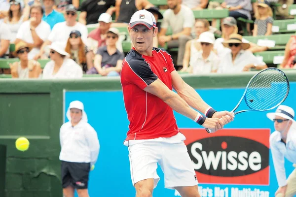 Melbourne Australia Enero 2018 Tenista Matthew Ebden Prepara Para Abierto — Foto de Stock