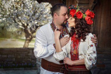 Model kız ve adam, gelin ve damat n portresi