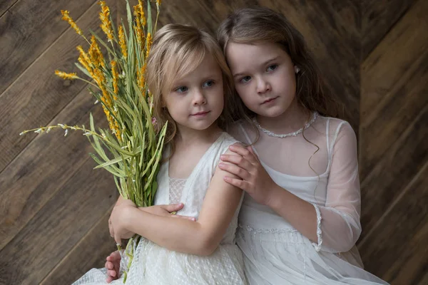 İki kız, kız, kız kardeşler, f ile fotoğraf stüdyosu modellerinde