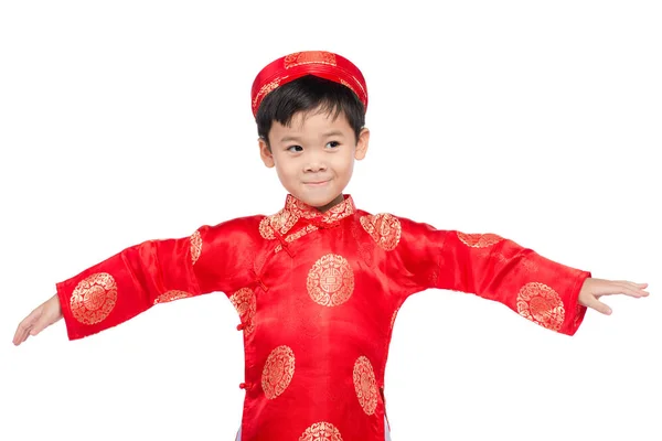 A hagyományos fesztivál co csinos ázsiai kisfiú portréja — Stock Fotó