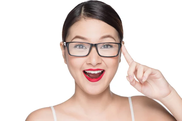 Aziatisch meisje schoonheid bril — Stockfoto