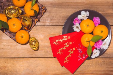 Mandarin portakal ve ay yeni yıl 