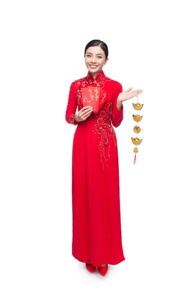 아름 다운 아시아 여자의 전체 길이 — 스톡 사진