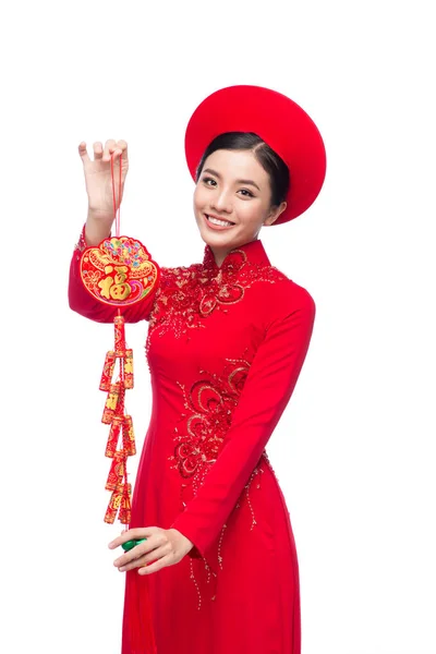Portrait d'une belle femme asiatique sur le coût du festival traditionnel — Photo
