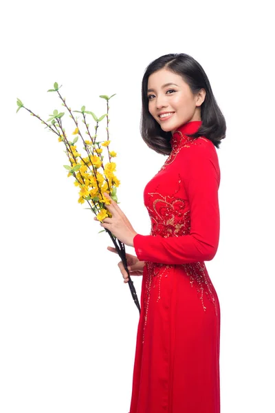 Femme asiatique sur costume de festival traditionnel — Photo