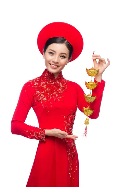 전통 축제 의상에 아시아 여자 — 스톡 사진