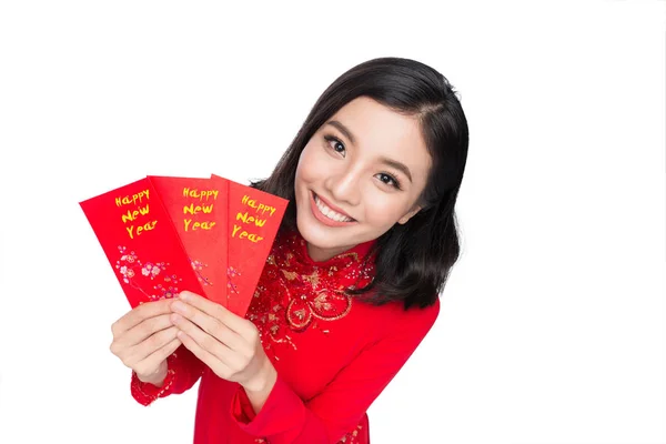 Ázsiai nő a fesztivál népviselet — Stock Fotó