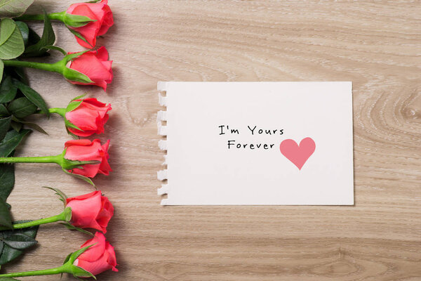 Paper card with I'm yours forever