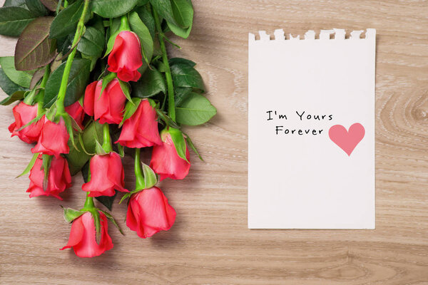 Paper card with I'm yours forever