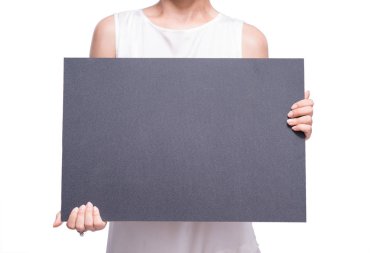 Eller boş yazı tahtası ile tutun