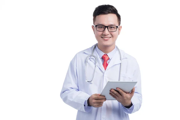 Doctor holding  tablet — Stock Photo, Image