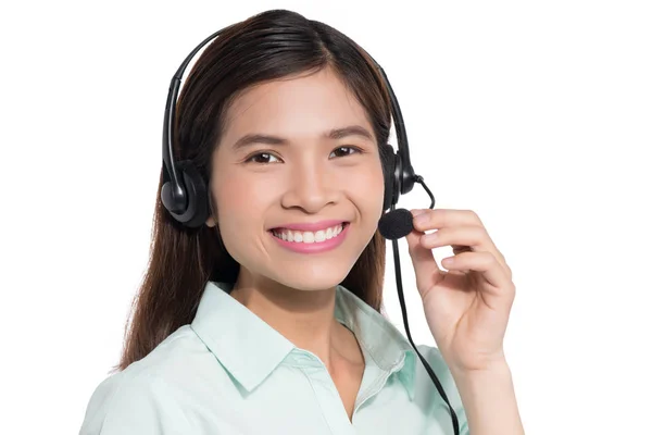 Žena podporu telefonní operátor v — Stock fotografie